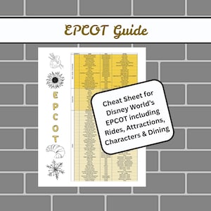 WDW EPCOT Guide - Rides, Shows, Characters, & Dining for Disney World