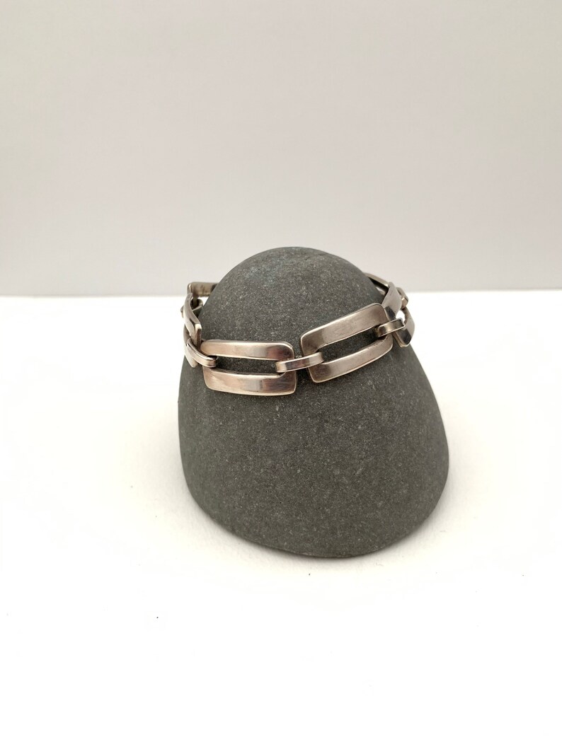 Hand made sterling silver link bracelet. Artisan silver link bracelet. image 3