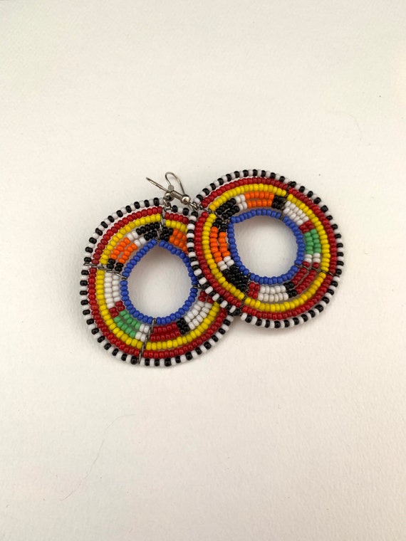 Kenyan Masai beaded earrings-African beaded earri… - image 10