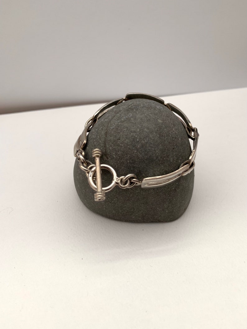 Hand made sterling silver link bracelet. Artisan silver link bracelet. image 4