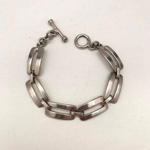 Hand made sterling silver link bracelet. Artisan silver link bracelet. image 1