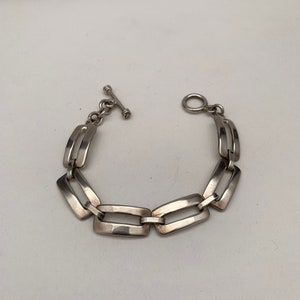 Hand made sterling silver link bracelet. Artisan silver link bracelet. image 6