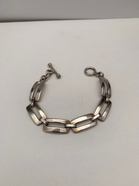 Hand made sterling silver link bracelet. Artisan … - image 6
