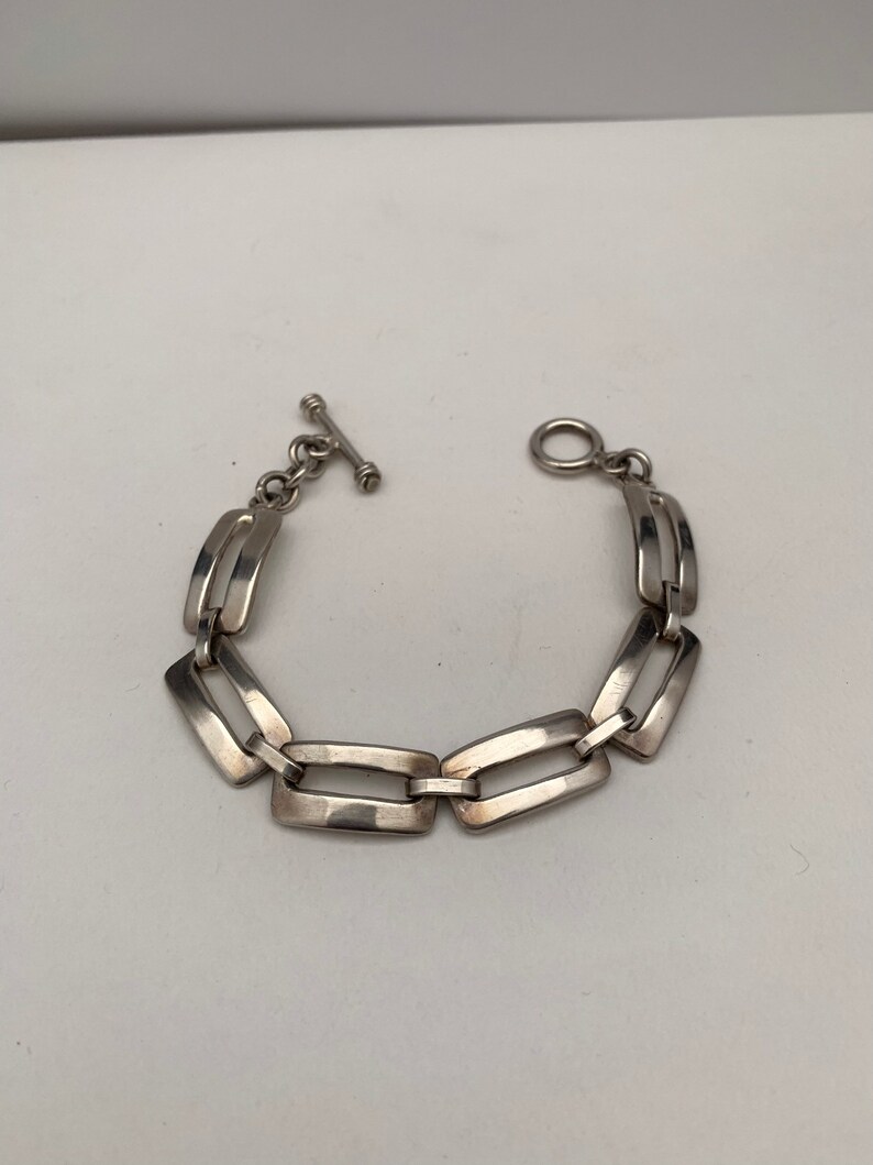 Hand made sterling silver link bracelet. Artisan silver link bracelet. image 6