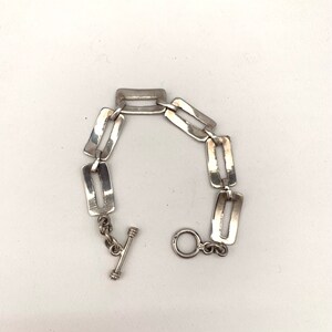 Hand made sterling silver link bracelet. Artisan silver link bracelet. image 2