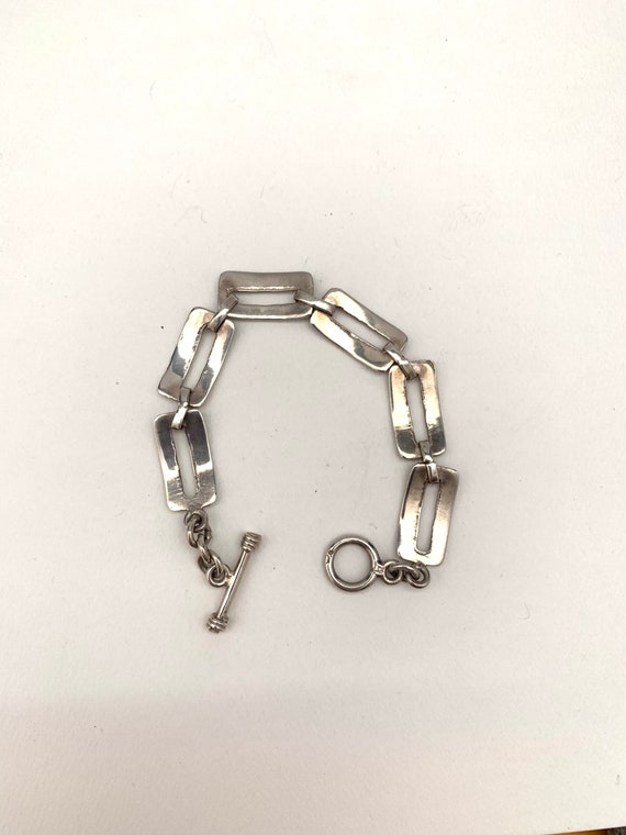 Hand made sterling silver link bracelet. Artisan … - image 2