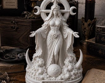 Estatua de la diosa Nyx, decoración nocturna de la mitología griega, figura de altar gótica, escultura lunar de bruja.