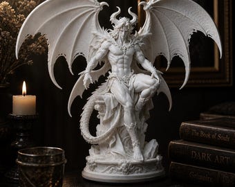 Gothic Demon Statue, Dark Fantasy Sculpture, Lucifer Figurine