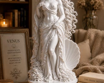 Estatua de la diosa Venus, escultura de Afrodita, arte clásico femenino.