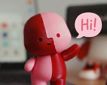 Kleiner Kerl Schreibtisch Dekor, minimalistische Kawaii Figur, zweifarbiges Design