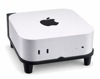 Soporte para Mac Mini M4, botón de encendido de acceso superior, elevador de escritorio, organizador.