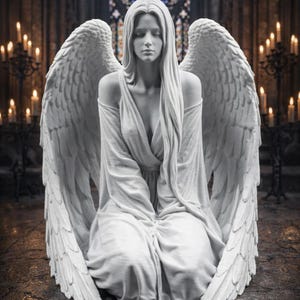 Estatua del Ángel Guardián de la Paz, escultura gótica para meditación, decoración espiritual fantástica.