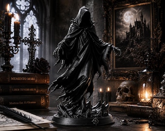 Estatua de la Parca, escultura gótica de fantasía oscura, decoración de terror para estantería