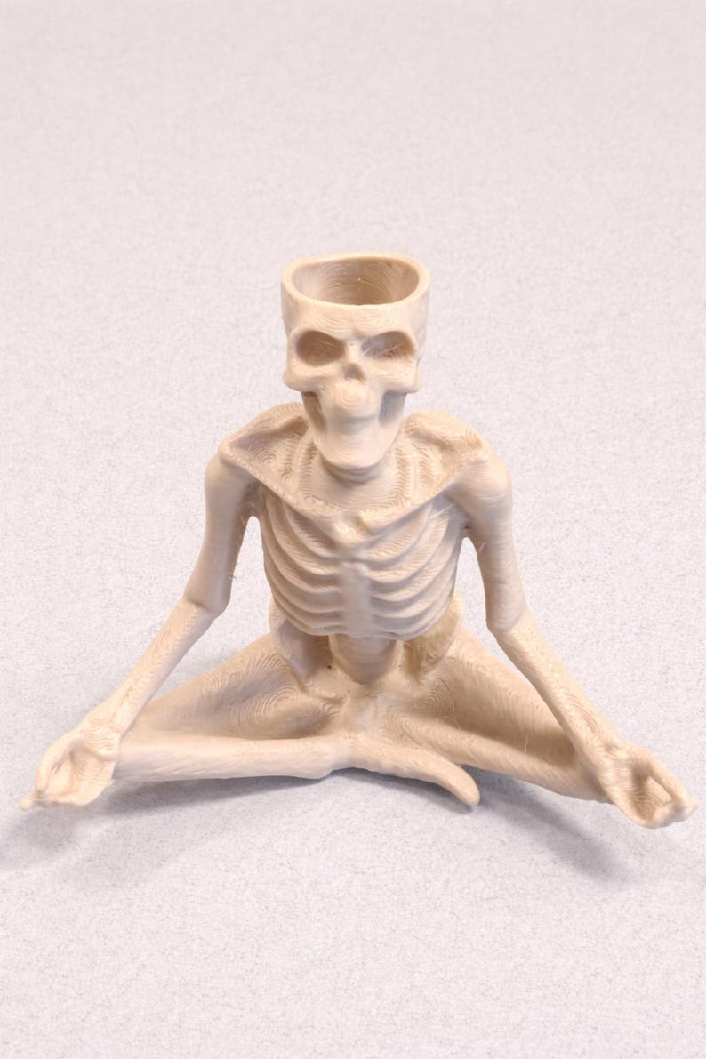 Yoga Skeleton Air Plant Holder, Meditating Skull Planters, Gothic Boho Decor image 13