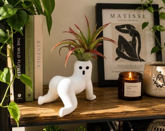 Soporte para plantas Ghost Air, decoración divertida para estantes