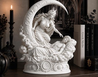Estatua de Selene y Endimión, Diosa de la Luna, Mitología Griega