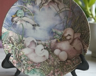 Vintage Karen Jean Bornholt Collector Plate, Duck Spring Made In Denmark