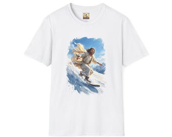 God-shirt | Christelijk T-shirt Jesus Snowboarding | Joyful Jesus Faith-kleding