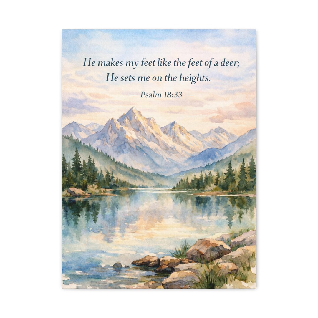 Scripture Watercolor Ice Watercolor Mountain Scripture Canvas - Etsy