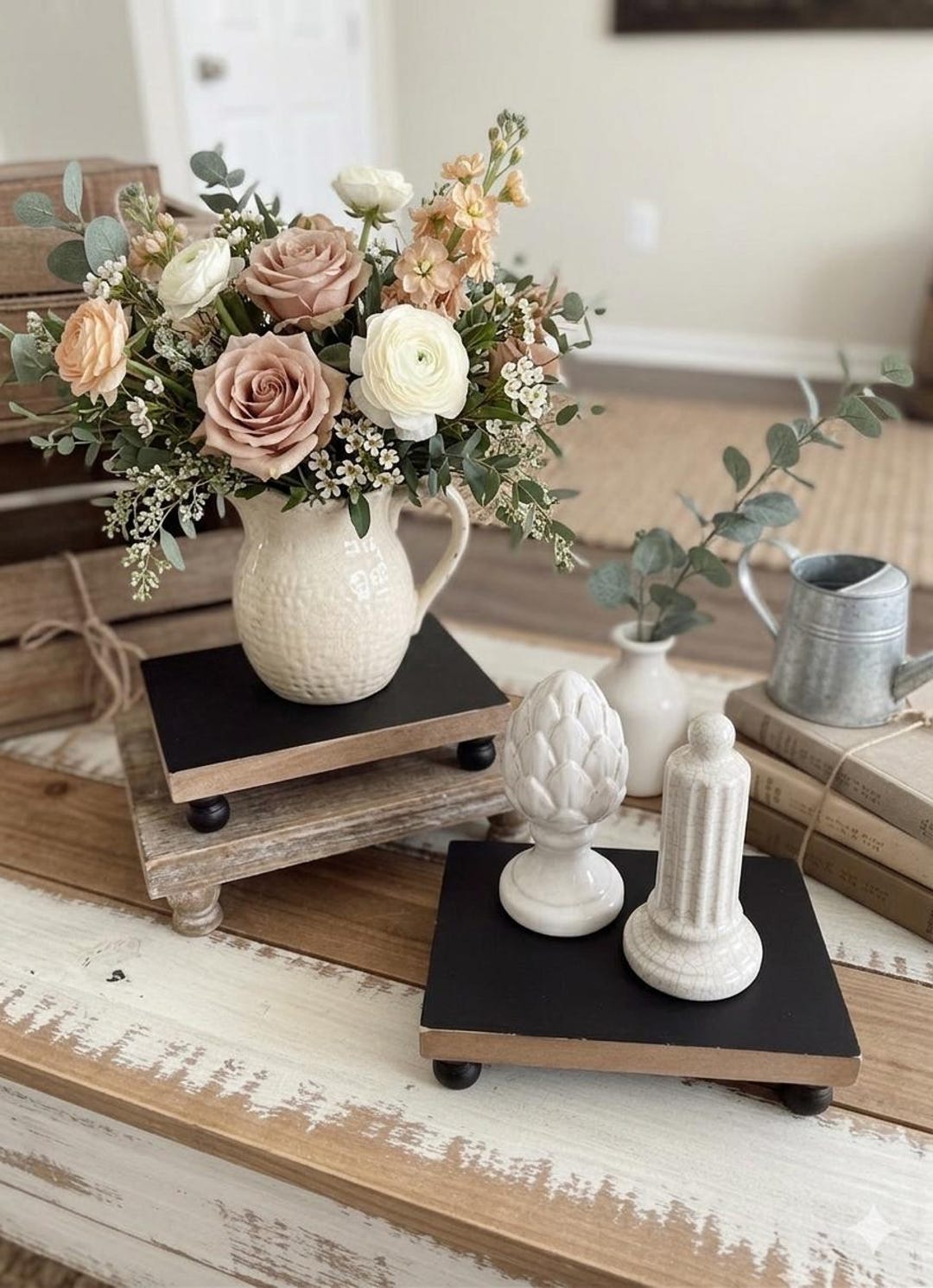 Rustic Wood Risers : French Country Decor, Shabby Chic Display ...
