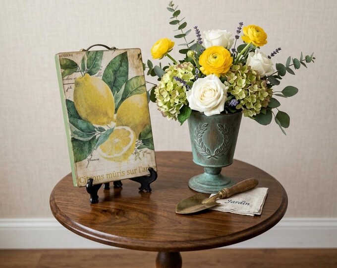 French Country Lemon Table Decor Farmhouse Decor Wood Plaque With Easel ...