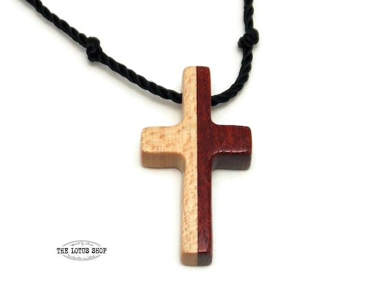 Colgante cruz de madera tallada collar de cruz de madera - Etsy España