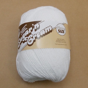White Super Size 4 oz. Ball Lily Sugar 'n Cream Yarn, 100% Cotton Yarn