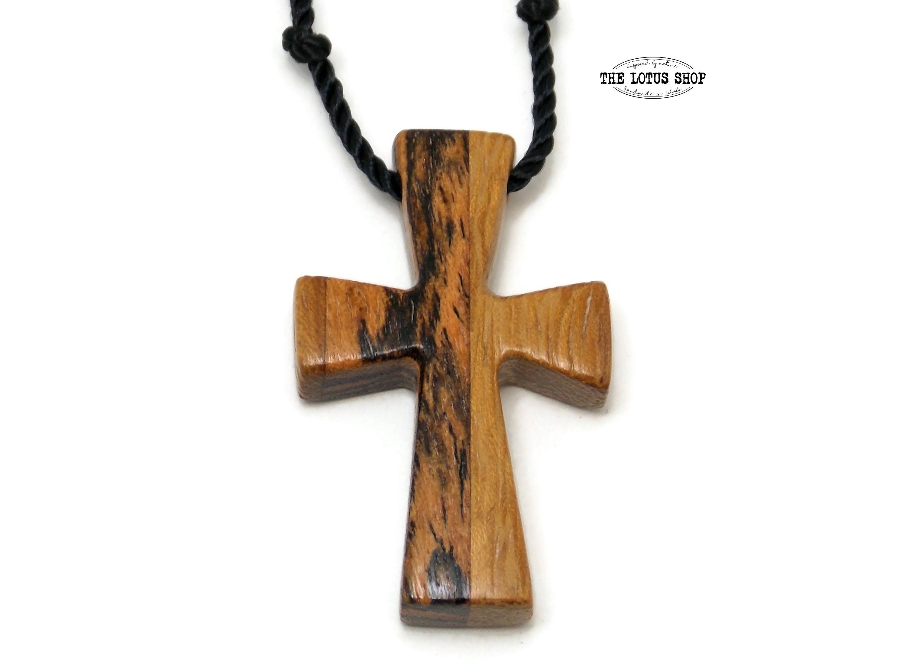 Simple Handmade Christian Wooden Cross Necklace Natural Walnut Cross Necklace for Easter, Christmas, More! Wood Cross necklace! Wood Cross