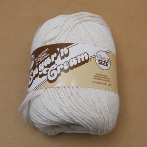 Ecru Super Size 4 oz. Ball Lily Sugar 'n Cream Yarn, 100% Cotton Yarn