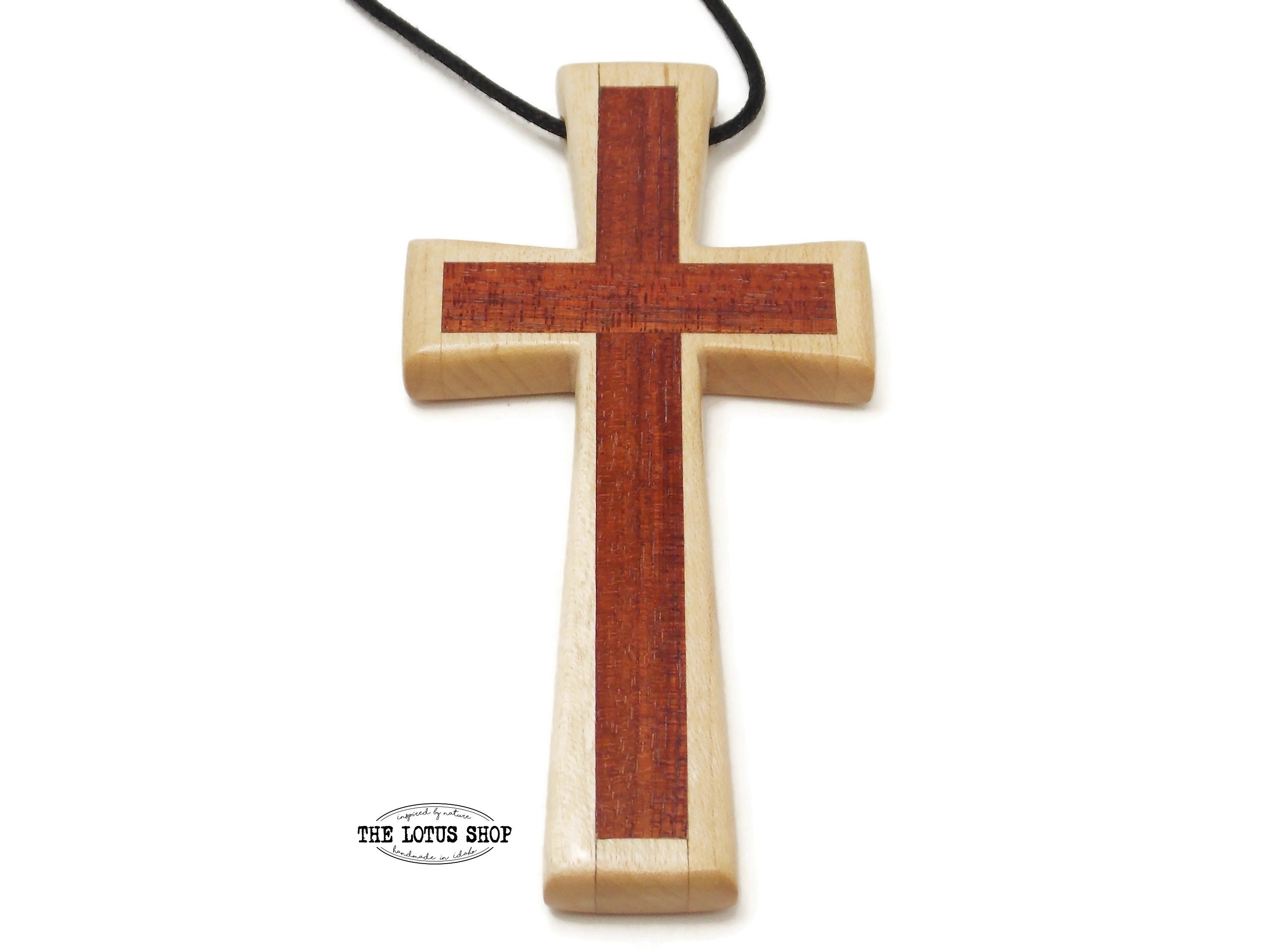 Large wooden cross necklace deals