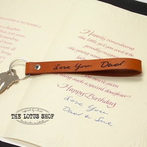 Custom Handwriting Keychain, Love One Handwriting Gift Laser Engraved on our Custom Leather Keychain, Memorial Keychain, Signature Keychain