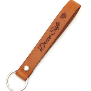 Custom Leather Keychain for Women Engraved with the Text of your Choice, Leather Key Fob you Choose Colors and Font, Engraved Keyring