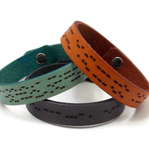 Custom Morse Code Bracelet, Hidden Message Bracelet Laser Engraved with Your Note Translated into Morse Code, Custom Couples Bracelets