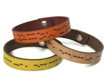 Custom Morse Code Bracelet, Hidden Message Bracelet Laser Engraved with Your Note Translated into Morse Code, Custom Couples Bracelets
