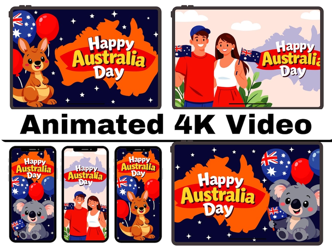 Animated Australia Day 4K Motion Graphics Bundle (digital Download) - Etsy