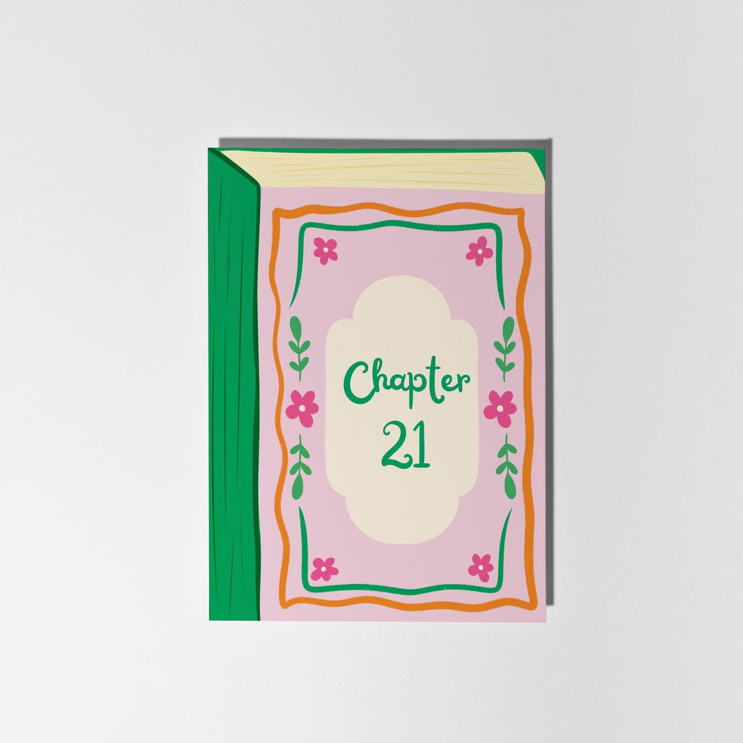 Chapter 21 Quotes 21st Birthday Card, Chapter 21 Book Greeting Card, Birthday Card for ...