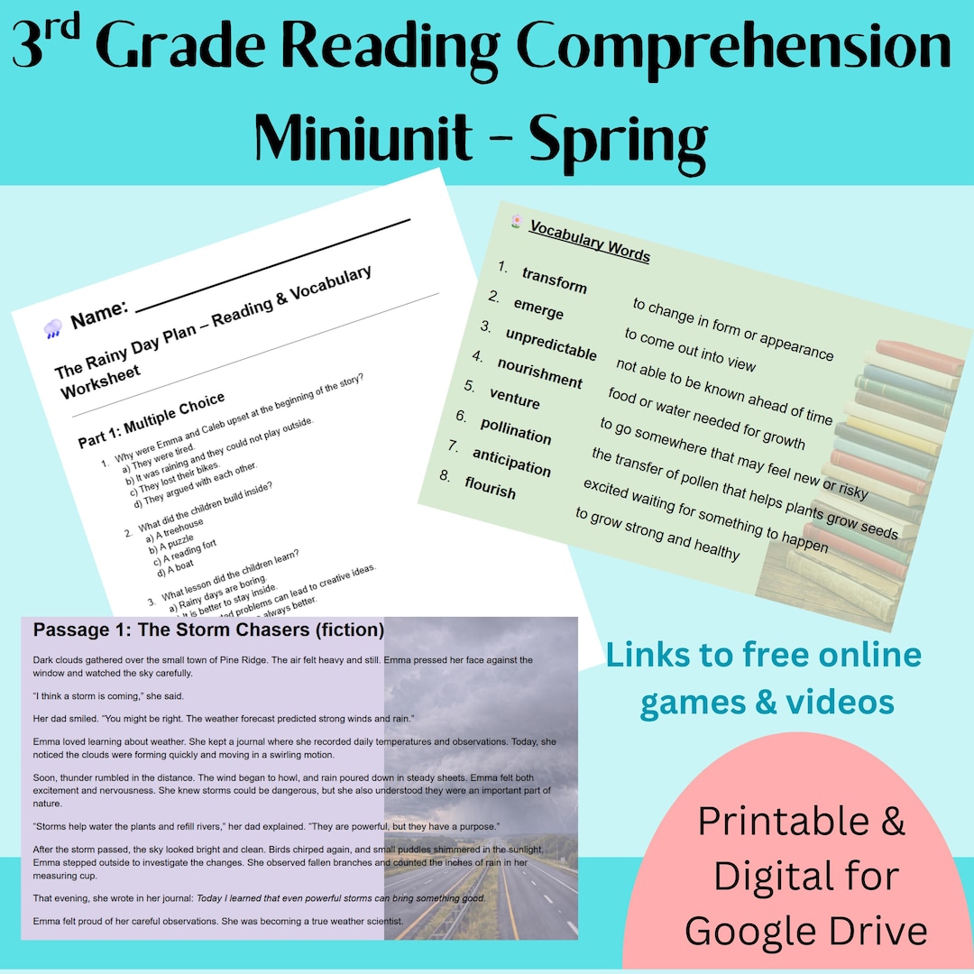 Reading Comprehension Mini-unit (editable Google Slides and Worksheets ...