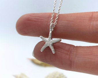 Tiny Silver Starfish Necklace