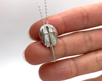 Silver Horseshoe Crab Necklace (Small)