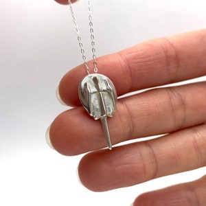 Silver Horseshoe Crab Necklace (Small)