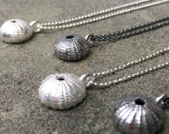 Tiny Silver Urchin Necklace