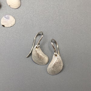 Silver Mussel Shell Earrings image 2