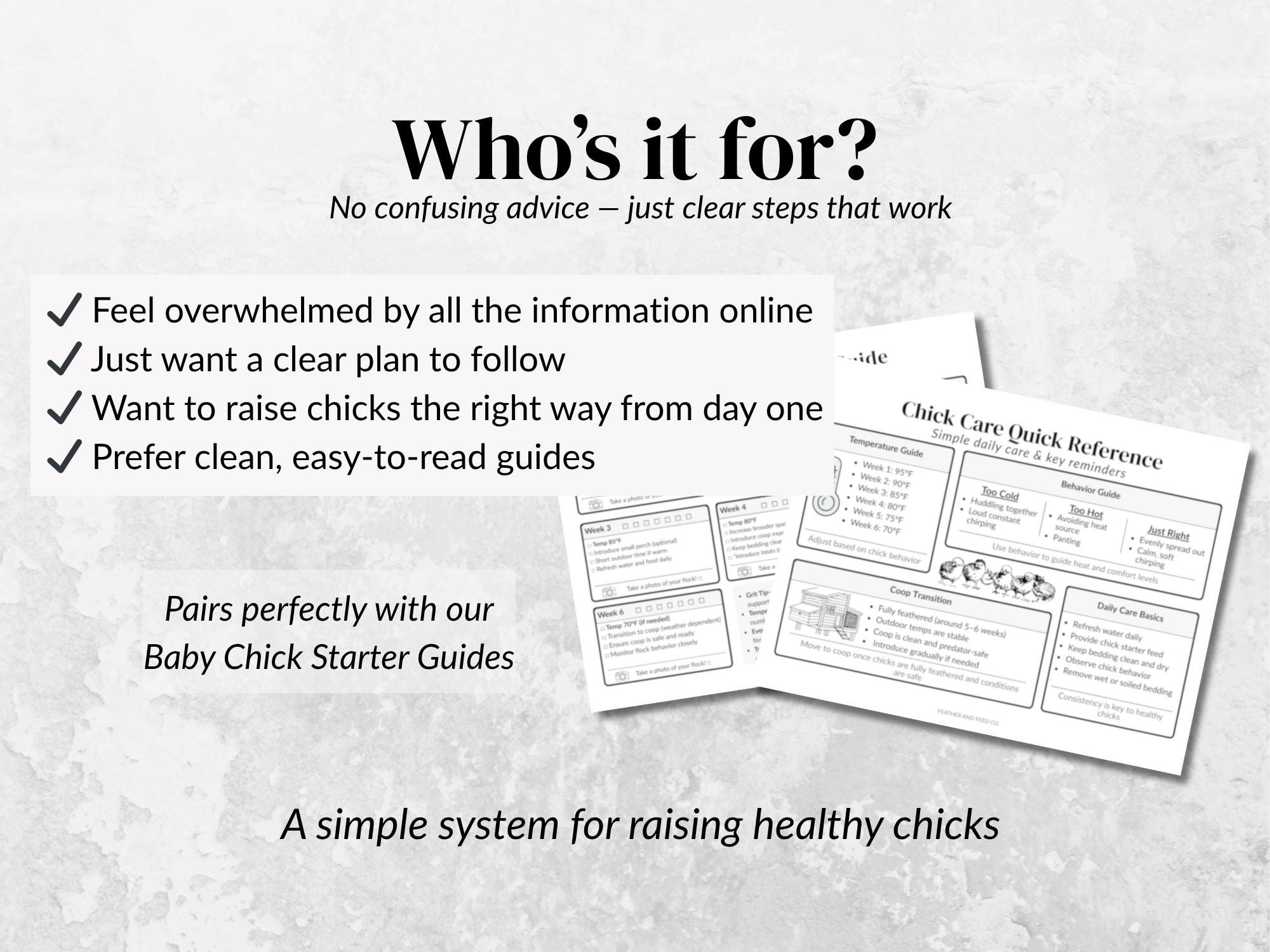 Baby Chick Care Guide – Weeks 0-6 Brooder to Coop Printable (digital ...