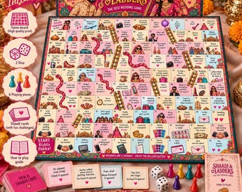 Personalised Desi Wedding Board Game | Shaadi & Ladders, Mehndi Dholki Gift