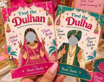 Find The Bride & Groom Scratch Cards | Desi Wedding Game | Mehndi Games | Personalised Wedding Favours | Dulhan Dulha Game | Asian Wedding