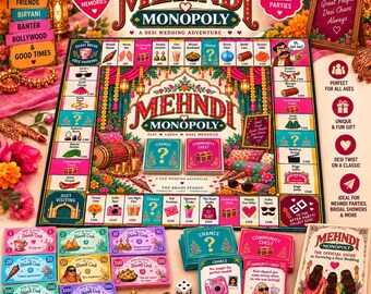 Desi Wedding Monopoly Board Game | Personalised Mehndi Party Game (Physical)