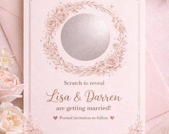 Personalised Wedding Save the Date Scratch Card | Reveal Invitation with Envelope