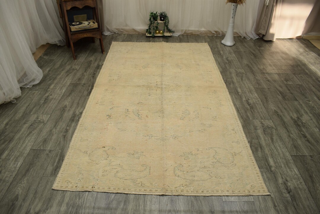 4x8 Ft Rug-vintage Rug 4x8 Ft-rug 4x8 Ft Rug-pastel Color Rug Handmade ...