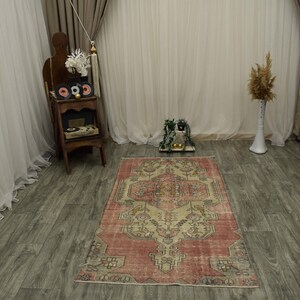 Pastel Patterned Rug 3x6 Ft Rug-oushak Rug-vintage Rug-turkey Rug 3x6 Ft-3x6 Ft Runner ...