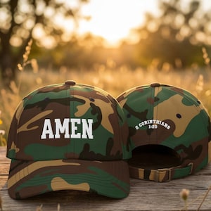 Amen Embroidered Christian Dad Hat,  2 Corinthians 1:20 Baseball Cap